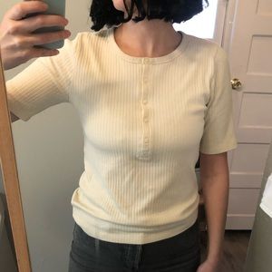 NWT J. Crew Ribbed Elbow Sleeve Henley